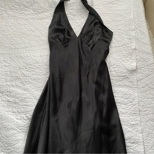 Black Satin mermaid tail halter neck prom dress